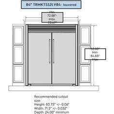 the measurements for an entry door and side by side with measurements to each section, including height