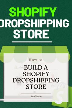 the front cover of a shopify store with green awnings