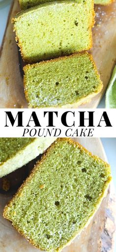 this is an image of matcha pound cake