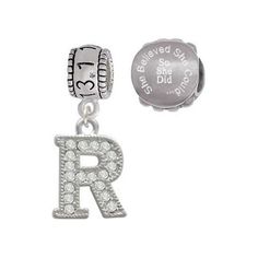 Crystal - R - Initial - Beaded Border 13.1 Half Marathon Run She Believed She Could Charm Beads (Set of 2). Charm size is approx. 0.7 x 0.5 x 0.1 inches (HxWxD) including loop. 13.1 Charm Hanger Bead is approx. 13x10x8 mm (HxWxD) Hole size: 5.5 mm. Our Charm Beads are compatible with most Charm Bead Bracelets. Also makes a great charms pendant. She Believed She Could So She Did Engraved Stainless Steel Bead is approx. 13x13x9 mm (HxWxD) Hole size 5.5 mm. Wonderful Jewish jewelry beads. PLEASE NO Jewish Jewelry, Engraved Stainless Steel, She Believed She Could, Charm Beads, Jewelry Beads, Marathon Running, Bead Charm Bracelet, Bead Bracelets, Bead Shop