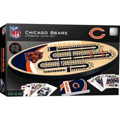 chicago bears football game set with cards and dices in the shape of an oval