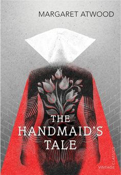 the handmade's tale by margaret atwood book cover with red background