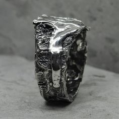 MAKER'S MARK ring-unusual ring with a unique texture of | Etsy Unique Hand Cast Wide Band Rings, Hand Cast Wide Band Ring Gift, Unique Hammered Wide Band Ring Gift, Silver Jewelry With Unique Texture, Unique Silver Jewelry With Unique Texture, Unique Skull Ring For Anniversary, Unique Hand Forged Wide Band Ring, Product Card, Font Examples