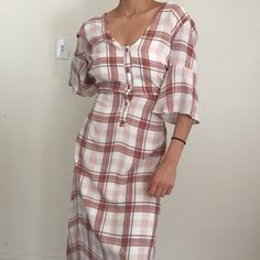 Pink Plaid Maxi Oversized Dress. The First Pictures Are Pinned Back On Model. New With Tags. Originally $79 Casual Pink Plaid Dress With Ruffles, Casual Pink Plaid Summer Dress, Casual Pink Plaid Cotton Dress, Spring V-neck Plaid Cotton Dress, Casual Cotton Plaid Dress With V-neck, Urban Outfitters Dress, Oversized Dress, Urban Dresses, Pink Plaid