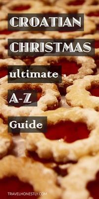 the words croatian christmas ultimate a - z guide are in front of some pies