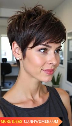 23 Top Pixie Haircuts with Bangs for 2024 – Trendy Styles for Every Face Shape Pixie Undercut With Bangs, Pixie Side Swept Bangs, Short Pixie Long Bangs, Pixie Cut Asian Hair, Short Bangs Pixie, Dark Brown Pixie Haircut, Dark Hair Pixie Haircut, Straight Hair Pixie Haircut, Choppy Pixie Cut With Bangs