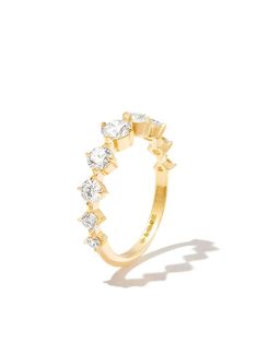 Lizzie Mandler Fine Jewelry 18kt Yellow Gold Éclat Diamond Ring - Farfetch Diamond Ring Gold, Diamond Signet Ring, Yellow Diamond Rings, Yellow Gold Diamond Ring, Diamond Stacking Rings, Claw Prong, Pave Diamond Ring, Gold Signet Ring, 18k Yellow Gold Ring