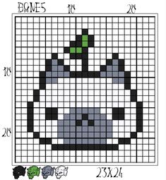 a cross stitch pattern with an image of a cat