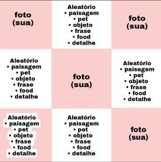 the different types of food that are in each language