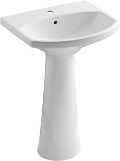 a white pedestal sink on a white background