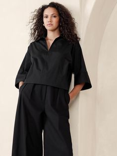 Cruz Oversized Popover Top | Banana Republic Top Banana, Hip Length, Cotton Poplin, Oversized Fits, Womens Clothing Tops, Banana Republic, Top Shirt, Fashion Inspo, Womens Tops