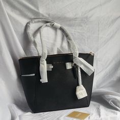 Questions? Leave A Comment Below! Bags Michael Kors, Tote Bag Black, Black Tote Bag, Michael Kors Black, Michael Kors Bag, Leave A Comment, Black Leather, Michael Kors, Bag Lady