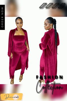 Long Sleeve Cardigan Strapless Jumpsuit Outdoor Suit Chic Two-piece Sets For Winter, Chic Evening Sets For Winter, Chic Winter Evening Sets, Chic Stretch Sets For Date Night, Stretch Sets For Evening Wear In Fall, Stretch Sets For Evening In Fall, Chic Winter Party Sets, Fall Evening Stretch Sets, Trendy Party Sets For Winter