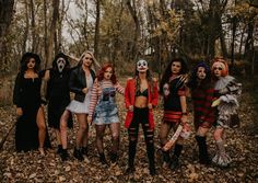 a group of women dressed up in halloween costumes