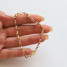 14K Gold 3mm Oval Link Chain, Bold Link Chain, Stacking Bracelet, Gift for Her, Gold Chain Bracelet, Christmas Gift, Fine Jewelry - Etsy Türkiye Everyday Oval Gold Chain Bracelet, Gold Rolo Chain Link Bracelet As Gift, Oval Cable Chain Bracelet For Everyday, Everyday Oval Cable Chain Bracelet, Rolo Chain Link Charm Bracelet As Gift, Oval Adjustable Chain Bracelet Gift, Oval Adjustable Chain Bracelet As Gift, Oval Link Chain Bracelet As Gift, Oval Chain Bracelet With Adjustable Chain As Gift