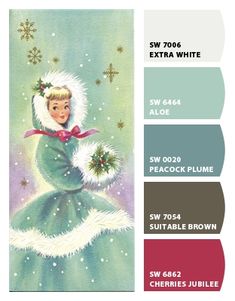 Vintage Christmas Color Palette, Color Seeds, Christmas Color Schemes, Christmas Creative, Palette Design, Christmas Illustrations