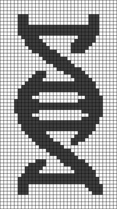 a cross stitch pattern with an image of a double - stranded structure in black and white