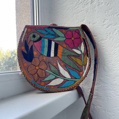 Cotton bag, hand-embroidered in gorgeous colors. Bohemian Pouch Shoulder Bag With Hand-stitched Details, Artisan Brown Embroidered Shoulder Bag, Multicolor Hand Tooled Travel Bags, Handmade Multicolor Embroidered Hobo Bag For Everyday Use, Artisan Bags With Multicolor Embroidery For Everyday Use, Handmade Multicolor Embroidery Hobo Bag For Everyday Use, Bohemian Embroidered Pouch Shoulder Bag, Artisan Multicolor Embroidery Bags For Everyday Use, Handmade Multicolor Embroidery Hobo Bag