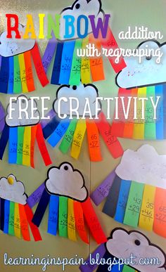 rainbow bulletin board with free craftivity for kids to use in the classroom or at home