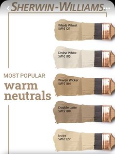 the most popular warm neutrals from sherylin - williams's paint colors