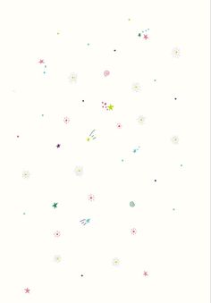 a white background with stars and confetti