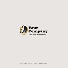 the logo for your company is shown in black and gold, on a white background