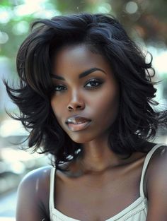 Chic Bob Hairstyles for Black Women: Choppy, Curly, Layered, and More Growing Out Hairstyles, Funky Bob, Chic Bob Hairstyles, Bob Hairstyles For Black Women, Fav Hairstyles, Balayage Long Hair, Trendy Bob, Chic Bob, Inverted Bob Hairstyles