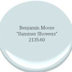 a white paint with the words benjamin moore's summer showers on it