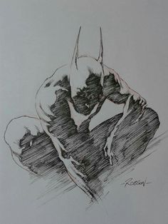 a pencil drawing of a man kneeling down