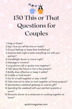 a pink background with the words 50 questions for couples