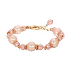 Raspberry & Champagne Faux Pearl Bracelet Raspberry Champagne, Pink Pearl Bracelet, Pearl Bracelet Gold, Faux Pearl Bracelet, 1928 Jewelry, Vintage Inspired Jewelry, Prom Jewelry, Vintage Style Jewellery, Bracelet Online