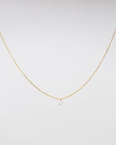 Bare Diamond Necklace by E&E PROJECT Could there be anything more beautiful than floating diamond necklaces? 14k Gold Solitaire Necklace With Cable Chain, Everyday Classic Solitaire Necklace With Single Cut Diamonds, Fine Jewelry Round Pendant Birthstone Necklace With Single Diamond, Minimalist Solitaire Pendant Necklace With Diamond Cut, Delicate Diamond Solitaire Pendant Necklace, Diamond Necklaces With Delicate Chain And Round Shape, Delicate Solitaire Pendant Necklace With Single Cut Diamonds, Minimalist Round Solitaire Necklace With Single Cut Diamonds, Minimalist Solitaire Necklace With Single Cut Diamonds