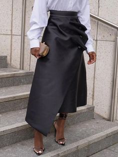 Plain Regular Fit Buttoned Urban Skirt Modest Spring Dresses, Urban Shirt, Pocket Stitching, Fit Skirt, Maxi Skirt Outfits, Buy Skirts, Chic Skirts, Elegant Skirt, Work Wear Women