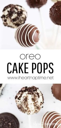 oreo cake pops with chocolate frosting and sprinkles