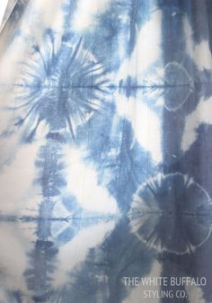 the white buffalo clothing company tie - dyed t - shirt in indigo blue and white