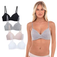 PRICES MAY VARY. Introducing our Value Pack of 4 Wireless Soft Foam T-Shirt Bras - the perfect blend of comfort, support, and style for everyday wear, whether you're working out, relaxing, or going about your daily activities! Value Pack: You'll receive four wireless, wire-free t-shirt bras that offer exceptional comfort and support. These tee shirt bras come in a variety of neutral colors, making it effortless to coordinate with your favorite outfits and panties. Unparalleled Comfort: Our tee s Low Cut Bra, Not Wearing A Bra, Ideal Shape, Bra Brands, Perfect Bra, Soft Bra, Everyday Bra, T Shirt Bra, Bra Women