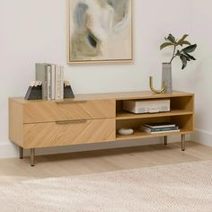 a living room scene with focus on the sideboard