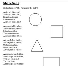 shape song worksheet for kids to practice shapes in the form of circles and rectangles