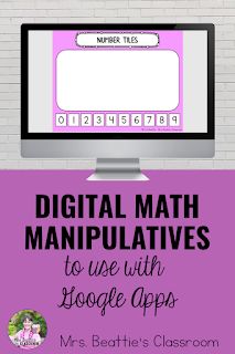 a computer screen with the words digital math manipuatives to use with google apps