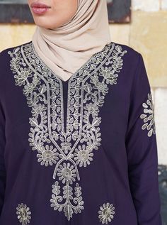 Traditional V-neck Abaya For Wedding, Traditional Embroidered V-neck Dress For Eid, Long Sleeve Dabka Work Kaftan For Eid, Embroidered V-neck Kurta For Eid, Long Sleeve Resham Embroidered Kaftan For Eid, Maxi Length Kurta With Embroidered Neckline For Eid, Eid Long Sleeve Sets With Embroidered Neckline, V-neck Embroidered Dress For Eid, Eid Sets With Embroidered Neckline And Long Sleeves