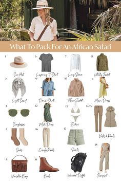 what to pack for an african safari trip in the wild, including clothing and accessories