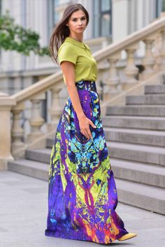 Full maxi skirts with abstract green purple print ➤ Features > Skirt length: 120cm (47,2''), belt 8cm (3,1'') > Knee length > Side pockets ➤ Sizing My Size Guide in FAQ section below will help you define the perfect size match. The item can also be made according to your measurements - just message them to me. ➤ Delivery Your item is made-to-order and will be ready within 2-7 days. Average delivery times: > North America: up to 1-2 weeks > New Zealand, Australia: up to 2-3 weeks & Summer Flowy Skirt With Abstract Print, Multicolor Flared Maxi Skirt For Festival, Flowy Multicolor Tiered Maxi Skirt, Vibrant Flowy Maxi Skirt, Fitted Multicolor Lined Maxi Skirt, Fitted Multicolor Long Skirt, Casual Multicolor Maxi Skirt For Party, Multicolor Flared Maxi Skirt For Summer, Bohemian Midi Skirt For Party