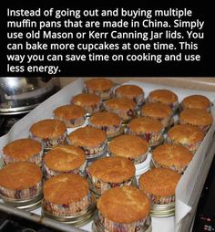 there are many muffins in the box on the stove with instructions to make them