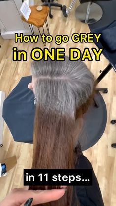 How to go from colored to grey in one day Gray Blending, Layered Hair With Bangs, Hair Magic, Hair Techniques, Going Gray, Short Hair Color, How To Go, Hair Coloring, Beauty Ideas