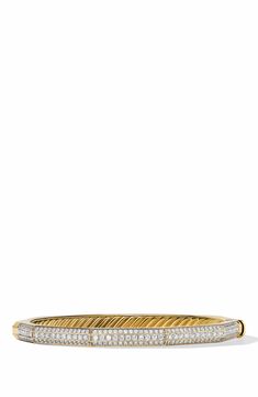 18-karat yellow gold. Pavé diamonds, 1.62 total carat weight. Bracelet, 5.5mm. Box clasp. Imported. >Diamond Guide Diamond Guide, Box Clasp, Bracelet Gold, David Yurman, Pave Diamonds, Diamond Bracelet, Gold Bracelet, Diamonds, Nordstrom