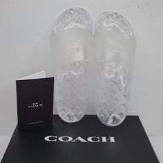 Coach Ulyssa Rubber Slide/Shoes, The Size 11b, The Color Is "Clear", 100% Rubber . Brand New, Never Used . Original Tags Attached . Authentic And Real Product . The Size Is Ladies 11-B . The Color Is "Clear" . All Rubber . Super High-End . Very Comfortable . This Will Last Many Years . Excellent For All Seasons Non Smoking House Ambassador Ii, For Over Three Years Same Day Shipping 5 Star Customer Ratings All Offers Are Welcomed Coach Synthetic Round Toe Slides, Coach Synthetic Slides With Round Toe, Coach Slides With Branded Insole And Round Toe, Slide Shoes, Slides Shoes, Coach Shoes, All Seasons, 5 Star, The 100