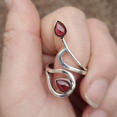 Brand New Handmade Garnet Adjustable Silver Ring. 925 Stamped New To Poshmark? Use Referral Code Kimberlyn222 To Receive $10. Nickel-free Red Rings, Red Teardrop Ruby Ring For Gift, Adjustable Silver Ruby Ring, Adjustable Stamped 925 Red Jewelry, Silver Ruby Open Ring Stamped 925, Silver Open Ruby Ring Stamped 925, Red Sterling Silver Open Ring Jewelry, Handmade Adjustable Silver Ruby Ring, Silver Ruby Ring Gift