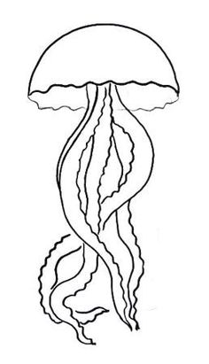 a black and white drawing of a jellyfish