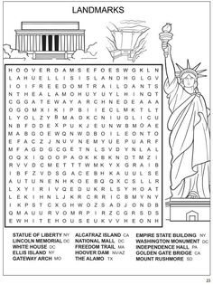 the statue of liberty word search