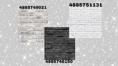 four different types of brick walls with snow falling on them and the words made with annota written below